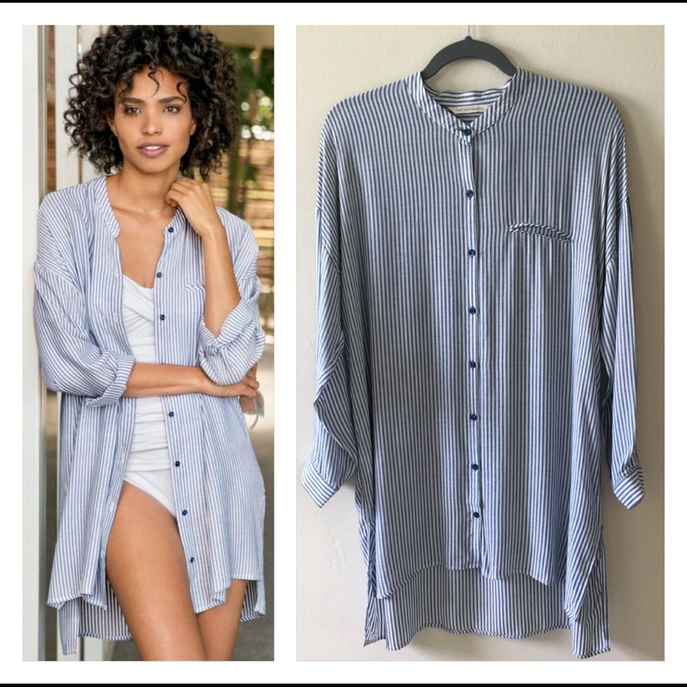 EUC Soft Surroundings Andie Stripe Tunic top or Swimsuit coverup